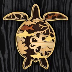 Layered Turtle E0022514 file cdr and dxf pdf free vector download for Laser cut