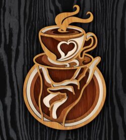 Layered coffee E0022590 file cdr and dxf free vector download for laser cut plasma