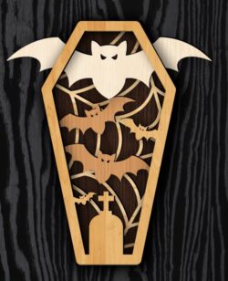 Layered coffin E0022568 file cdr and dxf free vector download for laser cut