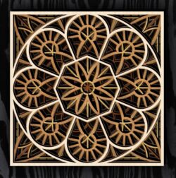 Multilayer mandala E0022450 file cdr and dxf pdf free vector download for Laser cut