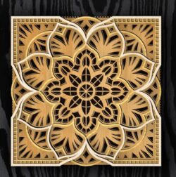 Multilayer mandala E0022451 file cdr and dxf pdf free vector download for Laser cut