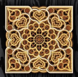 Multilayer mandala E0022452 file cdr and dxf pdf free vector download for Laser cut
