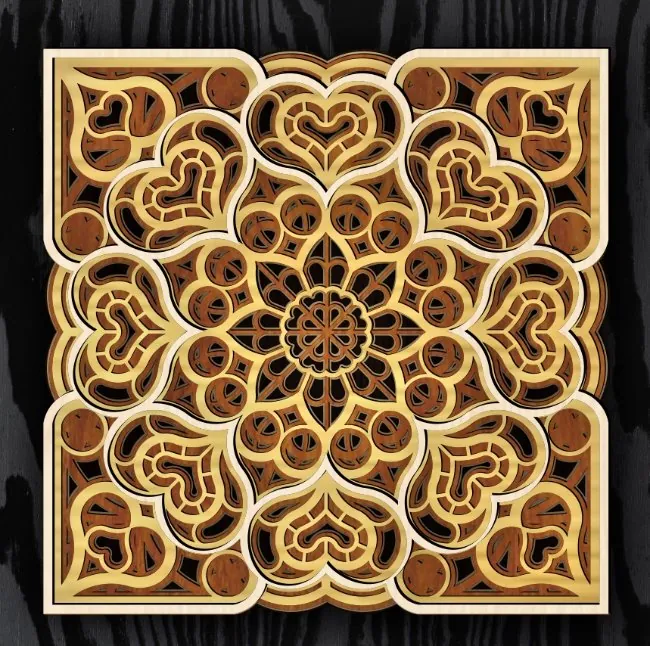 Multilayer mandala E0022452 file cdr and dxf pdf free vector download for Laser cut