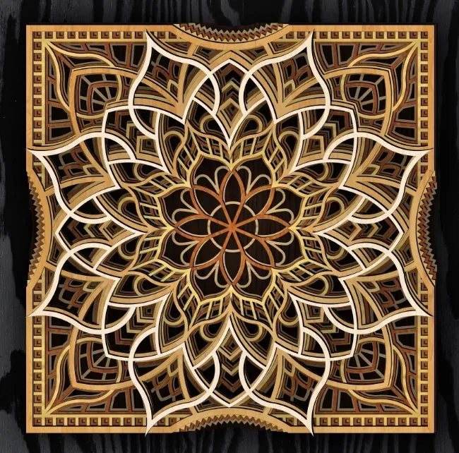 Multilayer mandala E0022453 file cdr and dxf pdf free vector download for Laser cut