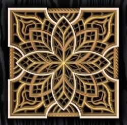 Multilayer mandala E0022454 file cdr and dxf pdf free vector download for Laser cut