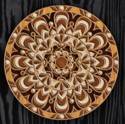 Multilayer mandala E0022509 file cdr and dxf pdf free vector download for Laser cut