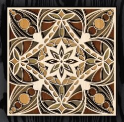 Multilayer mandala E0022510 file cdr and dxf pdf free vector download for Laser cut