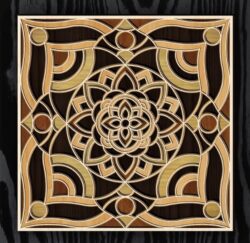 Multilayer mandala E0022511 file cdr and dxf pdf free vector download for Laser cut