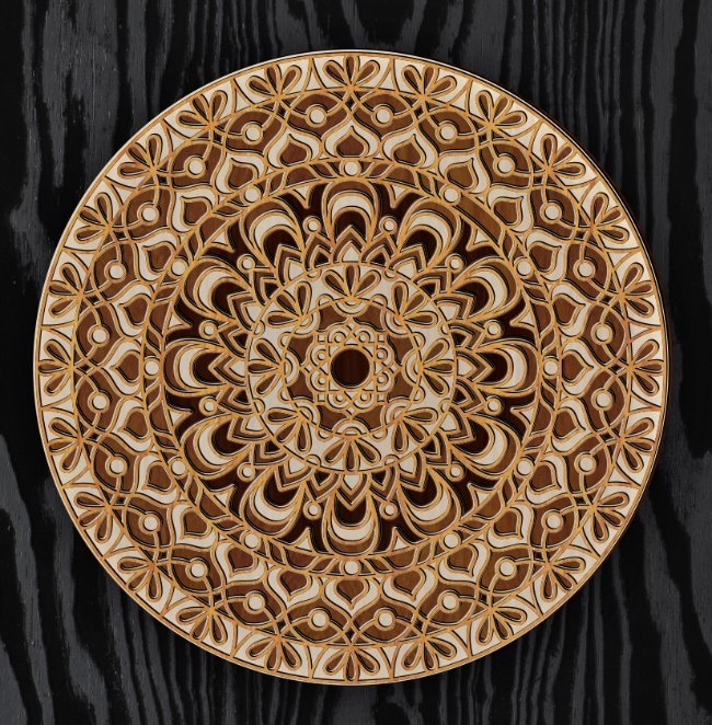 Multilayer mandala E0022512 file cdr and dxf pdf free vector download for Laser cut