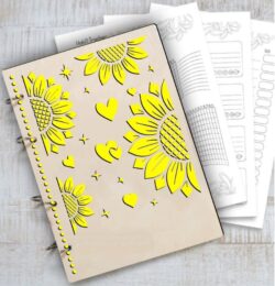 Notebook cover E0022598 file cdr and dxf pdf free vector download for Laser cut
