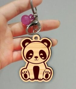 Panda keychain E0022543 file cdr and dxf pdf free vector download for Laser cut