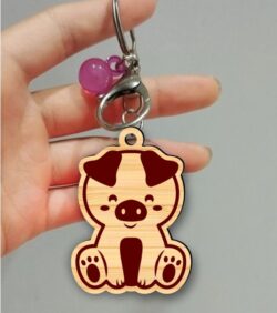 Pig keychain E0022545 file cdr and dxf pdf free vector download for Laser cut