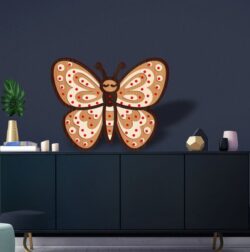 Butterfly lamp E0022495 file cdr and dxf pdf free vector download for Laser cut