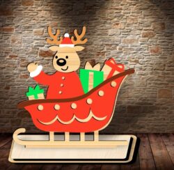 Reindeer stand E0022603 file cdr and dxf pdf free vector download for Laser cut