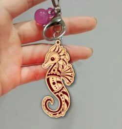 Sea horse keychain E0022417 file cdr and dxf pdf free vector download for Laser cut