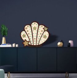 Seashell lamp E0022496 file cdr and dxf pdf free vector download for Laser cut