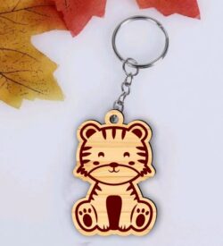 Tiger keychain E0022542 file cdr and dxf pdf free vector download for Laser cut