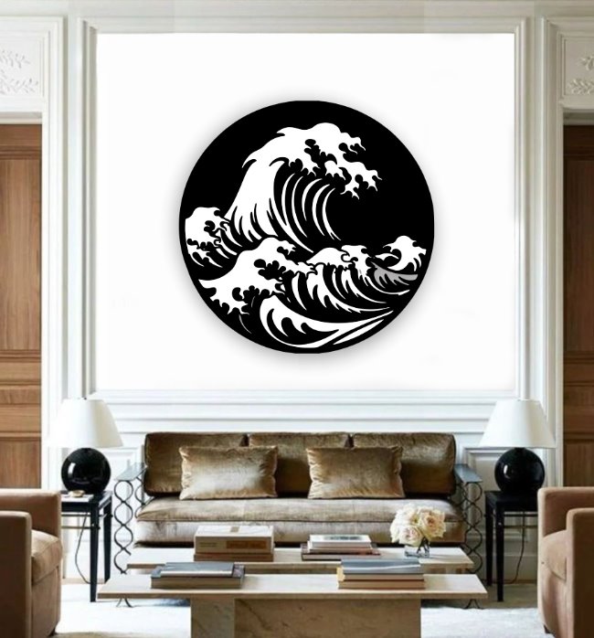 Wave E0022526 file cdr and dxf pdf free vector download for Laser cut plasma