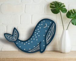 Whale lamp E0022655 file cdr and dxf pdf free vector download for Laser cut