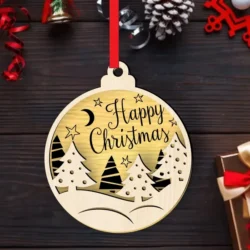 Christmas ornament E0022861 file cdr and dxf pdf free vector download for Laser cut