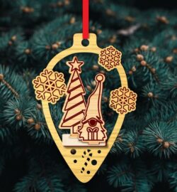 Christmas ornament E0022645 file cdr and dxf pdf free vector download for Laser cut