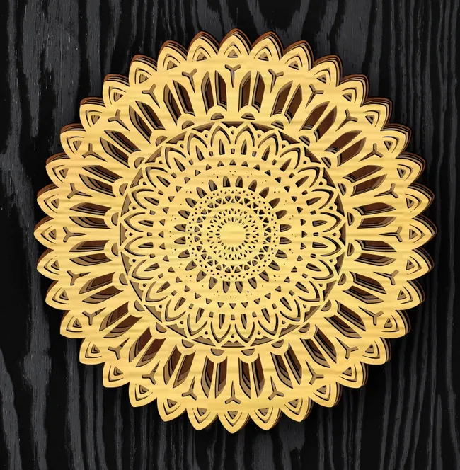 Multilayer mandala E0022800 file cdr and dxf pdf free vector download for Laser cut