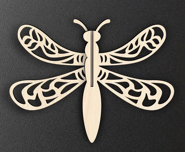 3D Dragonfly E0022891 file cdr and dxf pdf free vector download for Laser cut