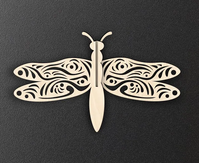 3D Dragonfly E0022892 file cdr and dxf pdf free vector download for Laser cut