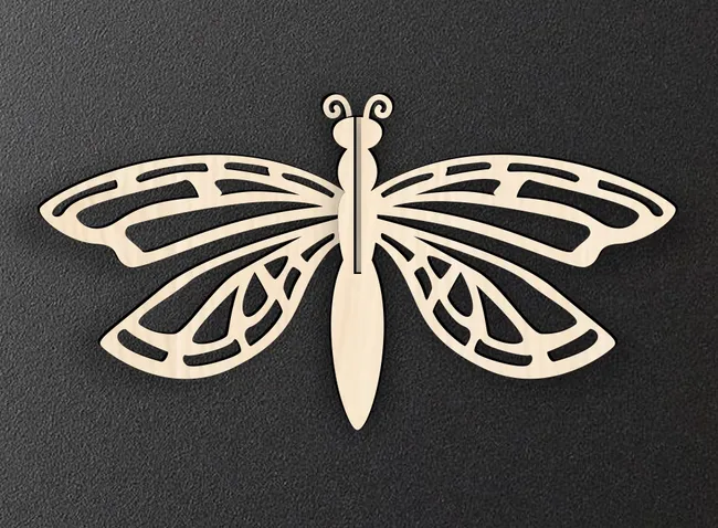 3D dragonfly E0022814 file cdr and dxf pdf free vector download for Laser cut