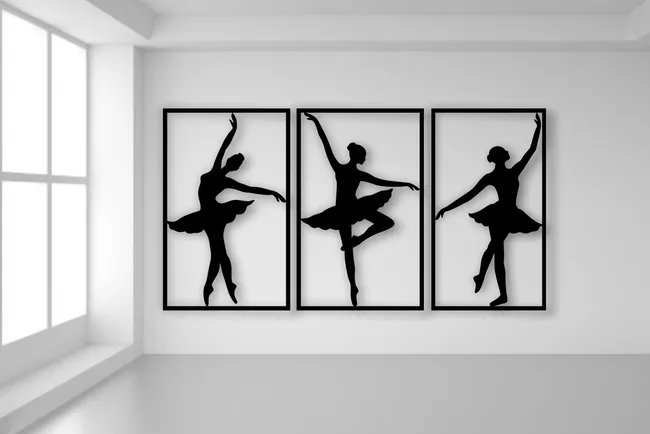 Ballet dancers wall decor E0022774 file cdr and dxf pdf free vector download for Laser cut plasma