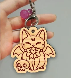 Cat keychain E0022869 file cdr and dxf pdf free vector download for Laser cut