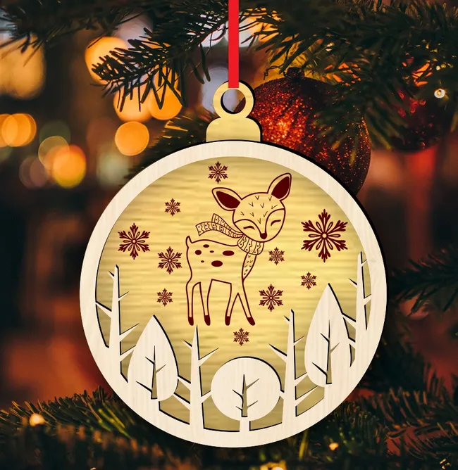 Christmas Ornament E0022816 file cdr and dxf pdf free vector download for Laser cut