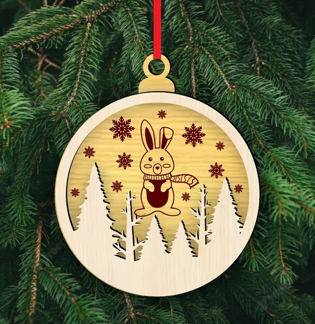 Christmas Ornament E0022817 file cdr and dxf pdf free vector download for Laser cut