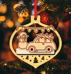 Christmas ornament E0022627 file cdr and dxf pdf free vector download for Laser cut