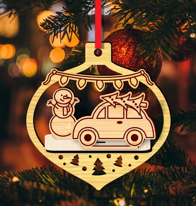 Christmas ornament E0022626 file cdr and dxf pdf free vector download for Laser cut