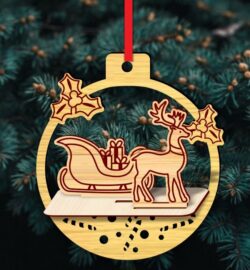 Christmas ornament E0022644 file cdr and dxf pdf free vector download for Laser cut