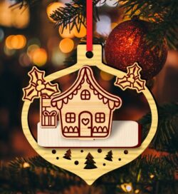 Christmas ornament E0022646 file cdr and dxf pdf free vector download for Laser cut