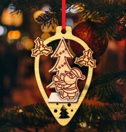 Christmas ornament E0022648 file cdr and dxf pdf free vector download for Laser cut