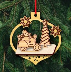 Christmas ornament E0022649 file cdr and dxf pdf free vector download for Laser cut