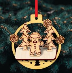 Christmas ornament E0022650 file cdr and dxf pdf free vector download for Laser cut