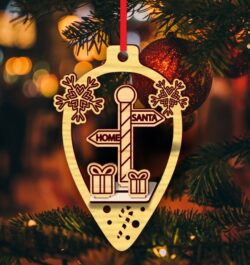 Christmas ornament E0022651 file cdr and dxf pdf free vector download for Laser cut