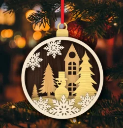 Christmas ornament E0022762 file cdr and dxf pdf free vector download for Laser cut