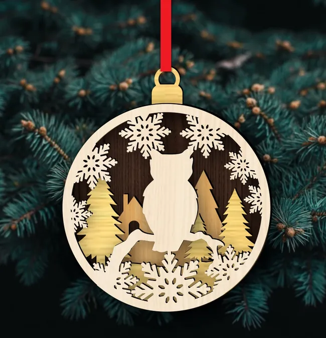 Christmas ornament E0022763 file cdr and dxf pdf free vector download for Laser cut