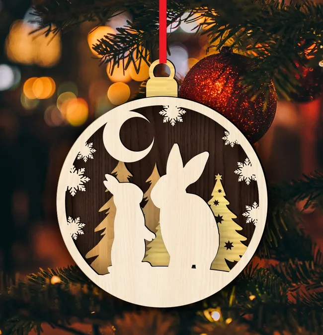 Christmas ornament E0022764 file cdr and dxf pdf free vector download for Laser cut