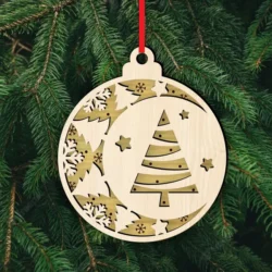 Christmas ornament E0022859 file cdr and dxf pdf free vector download for Laser cut