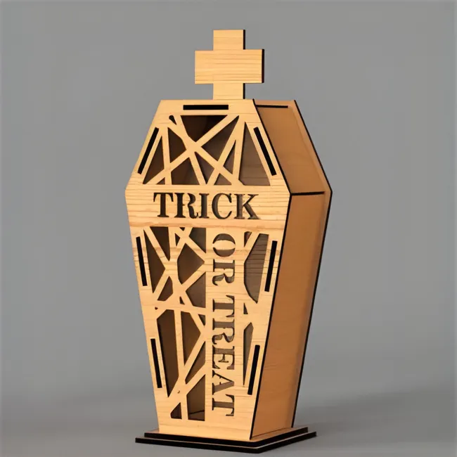 Coffin box E0022874 file cdr and dxf pdf free vector download for Laser cut