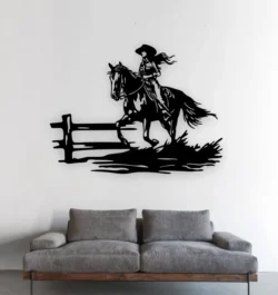 Cowgirl wall decor E0022829 file cdr and dxf pdf free vector download for Laser cut plasma