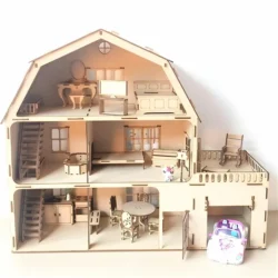 Doll house E0022845 file cdr and dxf pdf free vector download for Laser cut