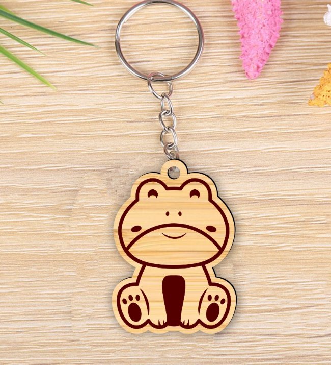 Frog keychain E0022626 file cdr and dxf pdf free vector download for Laser cut