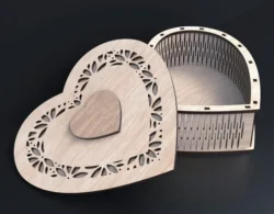 Heart box E0022789 file cdr and dxf pdf free vector download for Laser cut